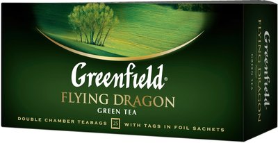 Чай Greenfield Flying Dragon Зеленый пакетированный 25 x 2 г (4823096801100) 000025416 фото