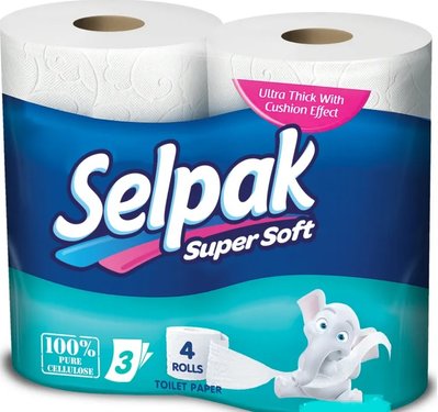 Туалетний папір Selpak White 4 шт (8690530204492) В00193817 фото