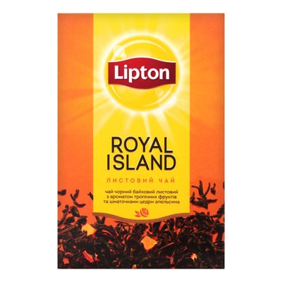 Чай Lipton Royal Island Черный байховый листовой с ароматом тропических фруктов и апельсина 80 г (4823084201851) 000072159 фото