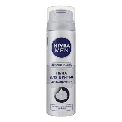 Пінка для гоління Nivea Men Срібний захист з іонами срібла і екстрактом ромашки 200 мл (4005808540181) В00279801 фото