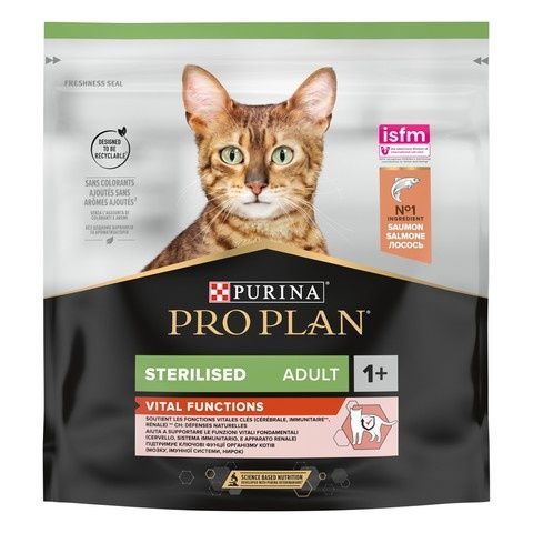 Сухий корм PRO PLAN Sterilised Adult 1+ Vital Functions для стерилізованих котів, з лососем 400 г (7613036544832) 000078399 фото
