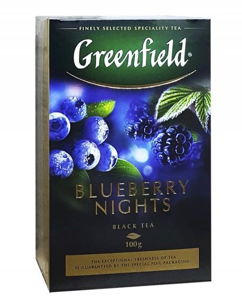 Чай Greenfield Blueberry Nigh Чорний з чорницею листовий 100 г ( 4823096802428) 000029544 фото