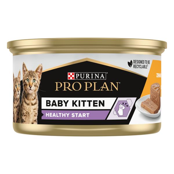 Влажный корм PRO PLAN Baby Kitten для котят в первый прикорм, мусс с курицей 85 г (7613036693462) 000078352 фото