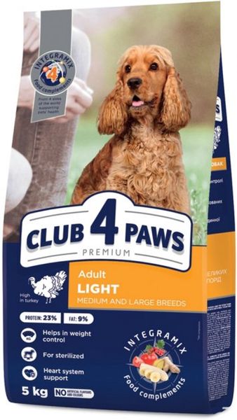 Сухой корм Club 4 Paws Premium для собак средних и крупных пород подвержен избыточному весу.5кг (4820215367868) 000074368 фото