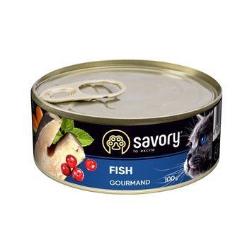 Корм влажный Savory Cat Can Adult Fish консервы для прихотливых кошек с рыбой 100 г (4820232630631) S1111165067 фото