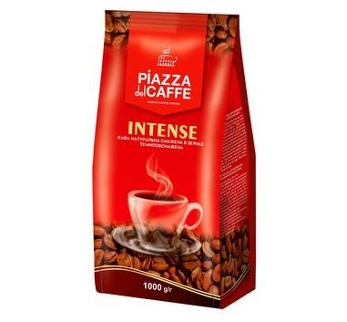 Кофе Piazza del Caffe Intense в зернах 1000г (4823096807249) 000063898 фото