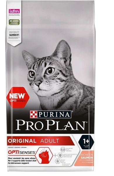 Сухой корм PRO PLAN Original Adult 1+ для взрослых кошек, с лососем 1.5 кг (7613036508193) 000076781 фото