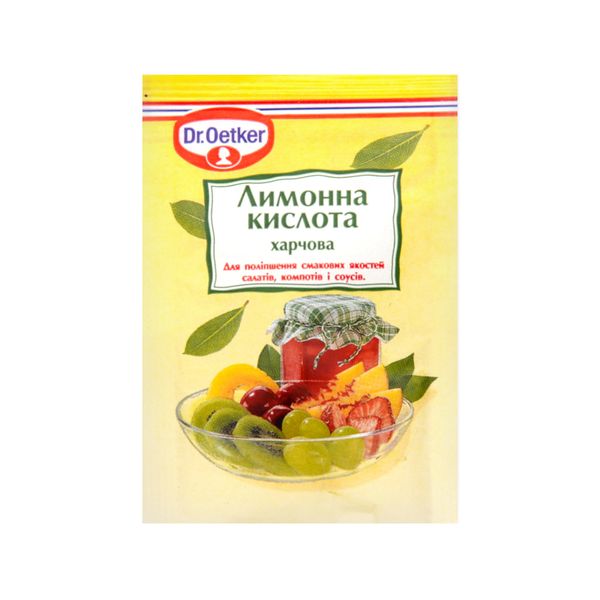 Лимонна кислота Dr. Oetker 8 г (5941132002065) 000027923 фото