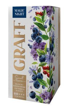 Чай Graff Magic night з ароматом чорниці та вербени 1.5г. х 20 шт. (4820279612508) 000083788 фото