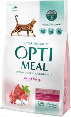 Сухий корм Optimeal для котів зі смаком телятини 700 г. (4820215364683) 000064963 фото