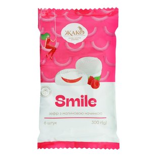 Зефір Жако Smile з малиновою начинкою 300 г (4820177031760) 000070246 фото