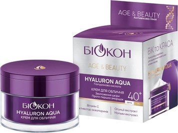 Крем для обличчя Біокон Age&Beauty Hyaluron Aqua 40+ 50 мл (4823110302309) В00320717 фото