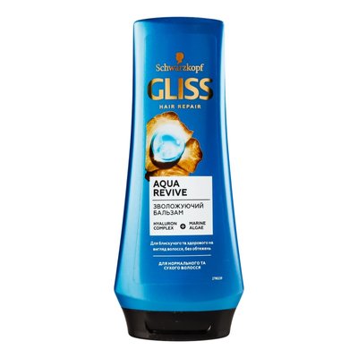 Бальзам GLISS Aqua revive для увлажнения сухих и нормальных волос 200 мл (9000101658736) В00292135 фото