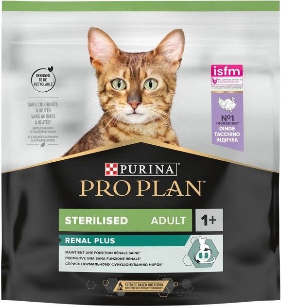 Сухой корм PRO PLAN Sterilised Adult 1+ Renal Plus для стерилизованных кошек, с индейкой 400 г. ( 7613033564673) 000078400 фото