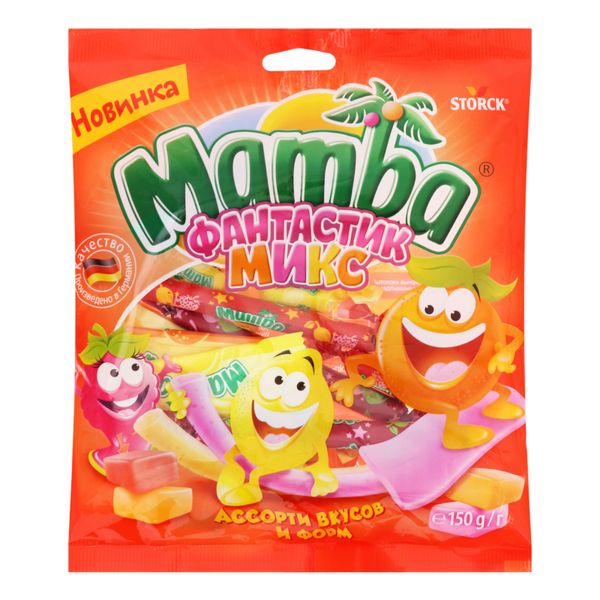 Жевательные конфеты Mamba Фантастик микс 150 г (4014400926576) 000071313 фото