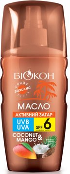 Олія Біокон Активна засмага Кокос і манго SPF 6 160 мл. (4820160039735) В00283155 фото