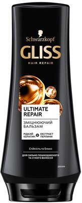 Бальзам Gliss Kur Ultimate Repair для сильно пошкодженого та сухого волосся 200 мл (9000100662987) 17540     фото