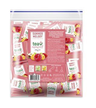 Чай фруктово-ягідний Tea Moments Summer Melody зі смаком малини 50 сашетів (4823118601664) 000084300 фото