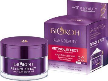 Крем для обличчя Біокон Age&Beauty Retinol Effect 50+ 50 мл (4823110302316) В00320718 фото