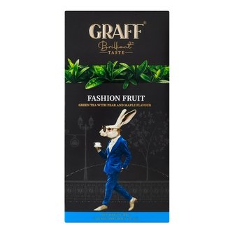 Чай Graff Fashion Fruit зелений байховий з ароматом груші та кленового сиропу 20 шт (4820279610382) 000079508 фото