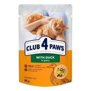 Влажный корм для кошек Club 4 Paws Premium с уткой в соусе 85 г. (4820269142503) 000080486 фото