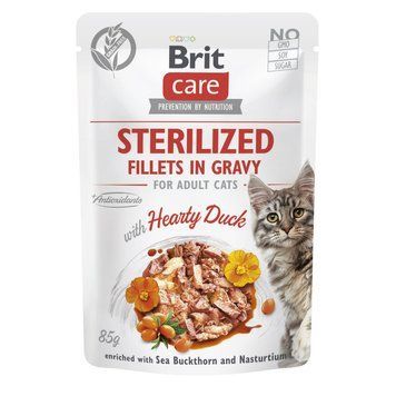 Корм влажный Brit Care Fillets in Gravy Hearty Duck Sterilized д/стерилизированных кошек филе в соусе с уткой 85 г (8595602565283) S1111180880 фото