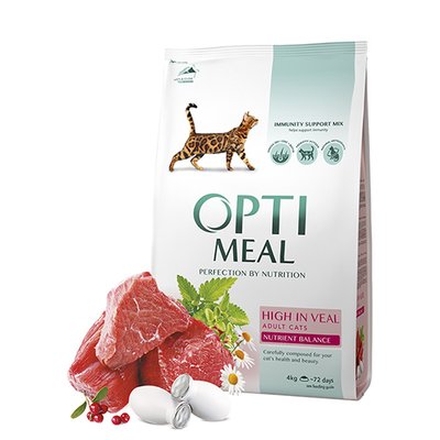 Сухой корм Optimeal для кошек со вкусом щепа 4 кг.(4820215364454) 000064610 фото