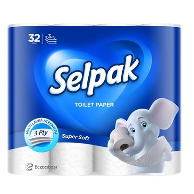 Туалетная бумага Selpak 3 слоя 32 шт (8690530284463) В00146085 фото
