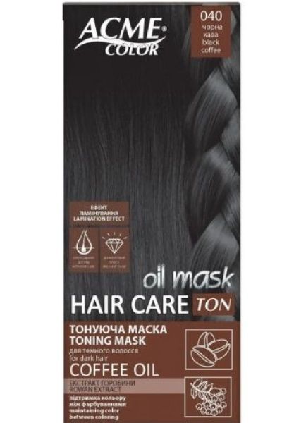 Тонуюча маска для волосся Acme Color TON Oil Mask № 040 Чорна кава (4823115501899) В00307354 фото