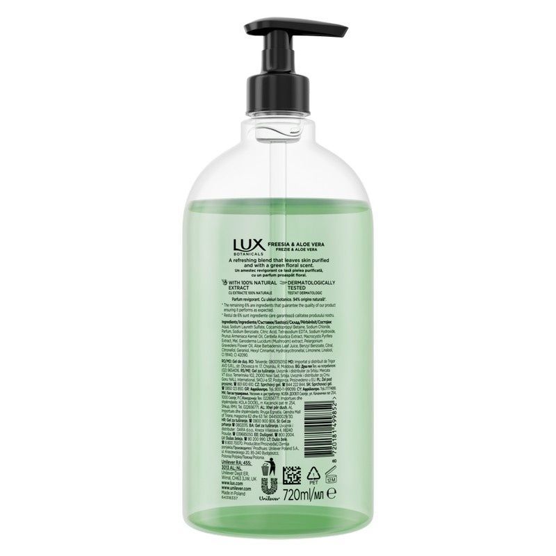 Гель для душа Lux. Botanicals Фрезия-Алоэ Вера 720 мл. (8720181499852) В00316220_U фото