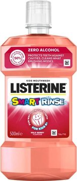 Ополіскувач для ротової порожнини дитячий Listerine Smart Rinse Ягідна свіжість 500 мл (3574661787190) В00315389 фото