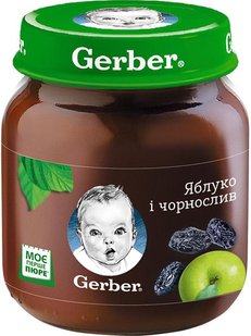 Пюре Gerber фруктовое Яблоко и чернослив с 6 месяцев 130 г (7613033514951) В00139006 фото