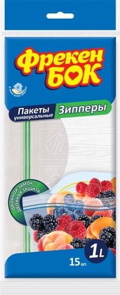 Пакети із застібкою Фрекен БОК зі струнним замком 1 л 15 шт. (4823071624854) В00141025 фото