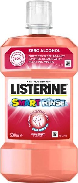 Ополаскиватель для полости рта детский Listerine Smart Rinse Ягодная свежесть 500 мл (3574661787190) В00315389 фото