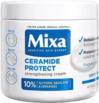 Зміцнюючий крем Mixa Ceramide Protect з Керамідами для дуже сухої шкіри 400 мл (3600551135939) В00315508 фото
