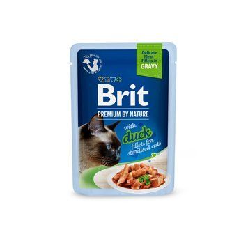 Корм влажный Brit Premium Delicate Fillets in Gravy Duck для стерилизированных кошек филе в соусе утка 85 г (8595602570638) S1111185858 фото