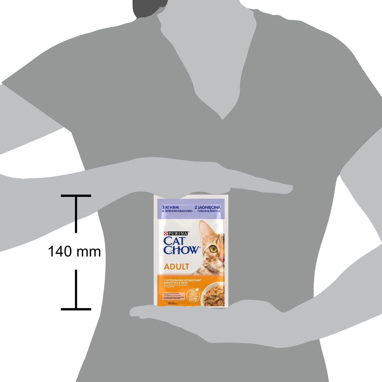 Вологий корм Cat Chow Adult з ягням і зеленою квасолею в желе 85 г (8445290476524) 000076758 фото