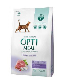 Сухий корм для котів Optimeal Hairball Control Качка 4 кг (4820083905599) 000020770 фото