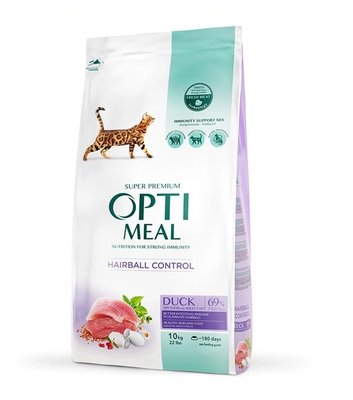 Сухий корм Optimeal для дорослих кішок зі смаком Качки 10 кг (4820083909979) 000027392 фото