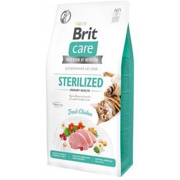 Корм сухой Brit Care Cat Grain Sterilized Urinary Health для стерилизованных кошек для поддержания мочеполовой системы с курицей 7 кг (8595602540723) S1111162354 фото