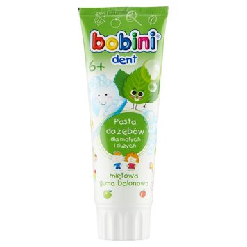 Зубна паста Bobini Kids від 6 років Mint Bubble Gum 75 мл (4013356249456) 000062317 фото