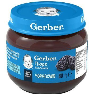 Пюре фруктове Gerber Чорнослив для дітей із 6 місяців 80 г (7613033513978) В00097872 фото