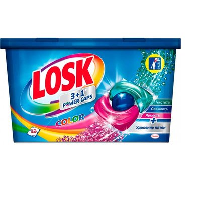 Капсули для прання Losk Тріо-капсули Колор 12 шт (9000101502787) В00099592 фото
