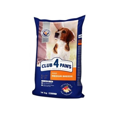 Сухой корм Club 4 Paws Premium для собак средних пород 14 кг (4820083909719) 000027766 фото