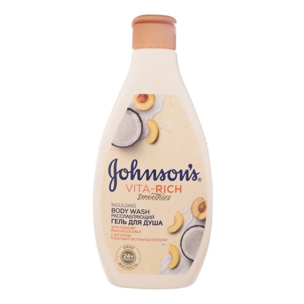 Гель для душу Johnson's Vita-Rich Релаксний з йогуртом, кокосом і екстрактом персика 250 мл.(3574661385198) В00304847 фото