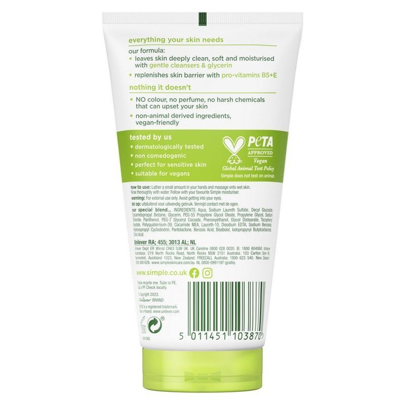 Гель для вмивання Simple Kind to Skin Moisturising Facial Wash 150 мл (5011451103870) В00355868 фото